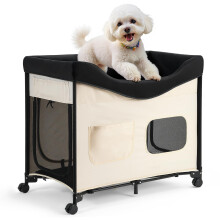 VEVOR Bettseite Lounge Haustierbett, Klappbares Bunk-Hundebett mit 600D Oxford-Stoff und niederländischem Samt