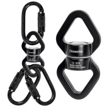 Aerial Silks Hardware Kit 30 KN Swing Swivel Aerial Yoga Hangmat Rigging Aluminium Swivel Aerial Hoop Lyra Roterend Apparaat Ophangaccessoire (Zwarte