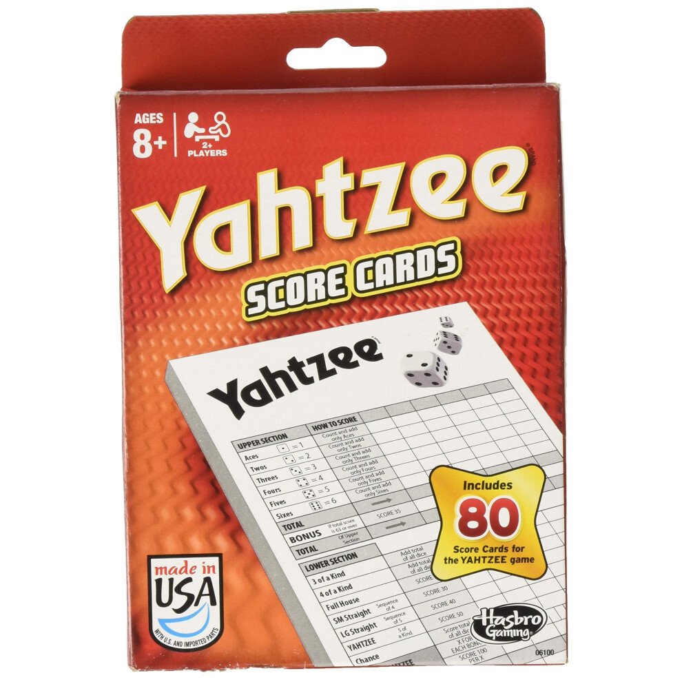 Hasbro Yahtzee Score Pad