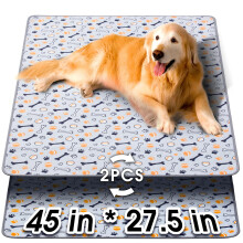 Hompet wasbare plaspads voor honden 45""x27,5"" 2-pack dik zwaar absorberend vermogen herbruikbare plaspads voorkomen lekkage antislip huisdier tra