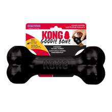 KONG - Extreme Goodie Bone Duurzaam Natuurrubber Hondenspeelgoed voor Sterke Kauwers - Zwart - voor Extra Grote Honden