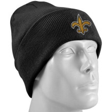 Reebok New Orleans Saints Black Cuff Unisex Beanie Hat - NFL Cuffed Winter Knit Toque Cap