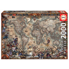 Educa - Carte des Pirates - Puzzle de 2000 Pièces - Colle Incluse - Image Complète 95 x 68 cm - À partir de 14 ans (18008)