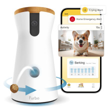 Furbo 360 Dog Camera w/Home Safety Package [PREMIUM W/SUBSCRPITION] Smart Pet Monitor w/App for Dog & Home, Rotating 360 View,