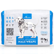 Paw Ge?spireerde Select Fit Mannelijke Hondenluiers Wegwerpbare Mannelijke Wraps met Vochtigheidsindicator| Buikbanden voor kleine, middelgrote en gr