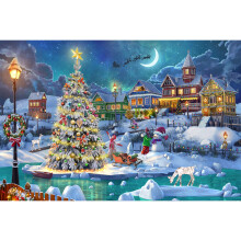 Becko Puzzles de Madera para Adultos 1000 Piezas (Escena de Nieve)