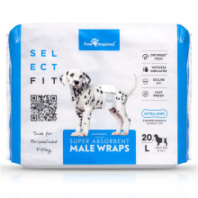 Pannolini usa e getta per cani maschi Select Fit ispirati alla zampa con indicatore di umidit? | Fasce ventrali per cani di taglia piccola, media