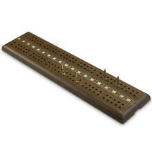 Sterling Games Houten Cribbage 12 inch Dubbele Spoor Cribbage Bord met Rijk Italiaans Inleg voor 2 Spelers