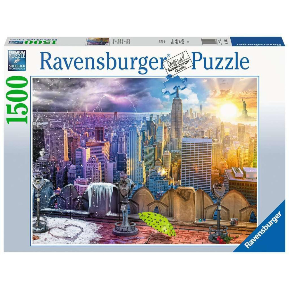 Ravensburger 16008 New York Summer And Winter 1500 Piece Jigsaw Puzzle For Adults & For Kids Age 12 And Up