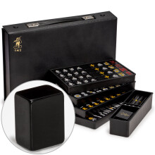 Yellow Mountain Imports Japanese Riichi Mahjong Mah Jong Mahjongg Mah Jongg Mah Jongg Majiang Set with Black Tiles