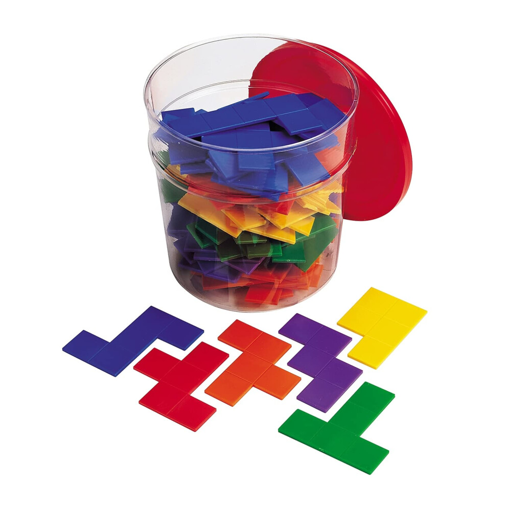 LEARNING RESOURCES LER02866 RAINBOW PREMIER PENTOMINOES-6 SETS IN CLEAR TUB