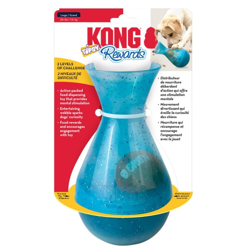 KONG KONG Rewards Tipsy Futter- oder Leckerli-Ausschüttelspielzeug für Hunde (Groß)