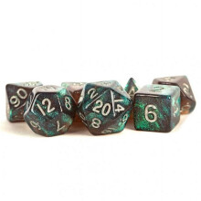 Dadi Metallici LIc177 Stardust - grigio e argento - 7 pezzi