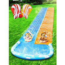 685 cm Slip Slide and 2 Bodyboards, Lawn Water Slides Slip N Waterslides Summer Water Toy with Build in Sprinkler for Backyard Outdoor Water Fun for