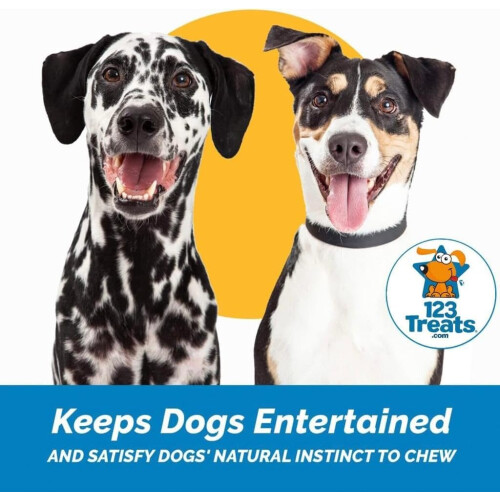 123 Treats Corna di Capra per Cani - (Large, 3 Pezzi) Snack per Cani Durevoli e Naturali 1