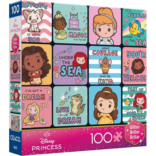 Ceaco - Disney - Princess Collage - Glitter Puzzle - Puzzle da 100 pezzi 2