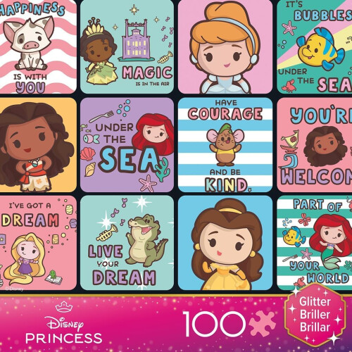 Ceaco - Disney - Princess Collage - Glitter Puzzle - Puzzle da 100 pezzi 1