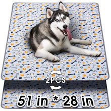 Hompet Wasbare Pee Pads voor Honden 51""x28"" 2-Pack Dikke Zware Absorptie Herbruikbare Pee Pads Voorkomen Lekkage Antislip Huisdier Training Pads