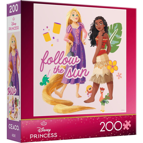 Ceaco - Disney Princess con Rapunzel e Vaiana - Segui il sole - Puzzle da 200 pezzi 2