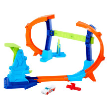 Sada drah pro autcka Hot Wheels Preklopte a proskocte smyckou vvrtky s rychloupnac drhou pro autcka v mertku 1:64 a adaptry Komprese pro skla