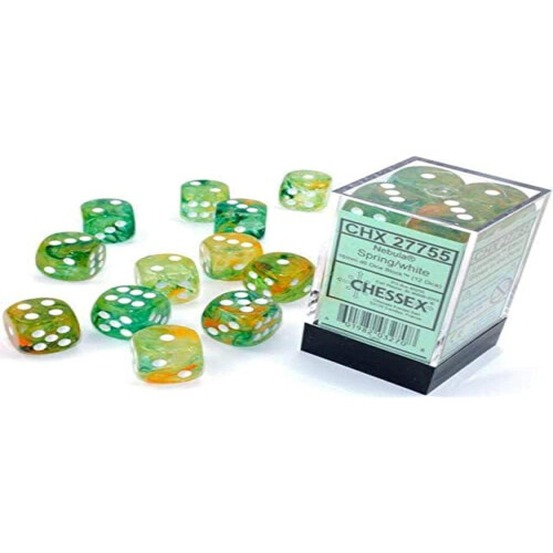 Chessex 16mm D6 Block - Nebula Luminary Spring / White 1