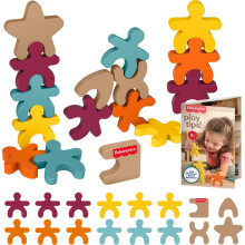 Fisher-Price Wood Montessori Toy Stacking Shapes American Montessori Society Seal of Excellence 16-Piece Wooden Learning Activity & Expert Play Tip