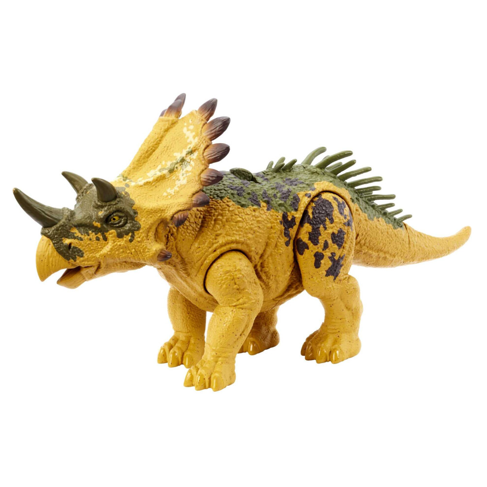Mattel Jurassic World Dinosaur Toys With Roar Sound & Attack Action, Wild Roar Posable Figures, Physical & Connected Digital Play, Hlp19