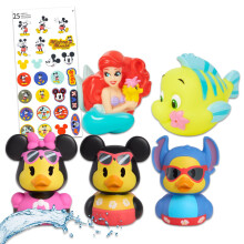 Disney Duckaloos Collectieset - Bundel met 3 Disney Badeend minifiguren voor kinderen, volwassenen plus squirtspeeltje en meer | Verzamelbare Duckalo