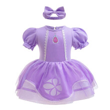 Dressy Daisy Baby Girl Princess the First Romper Disfraz Mono Vestido Mono con Diadema Traje de Cumpleaρos de Halloween Tamaρo 12-18 meses