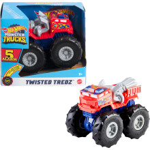Hot Wheels Monster Trucks Twisted Tredz for Kids, 1:43 Skala Bil med Dragmotor & Stora Hjul
