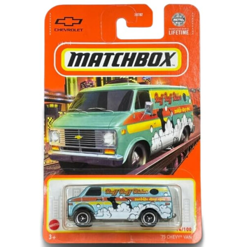 Mattel Matchbox Chevy Van del '75 scala 1:64 pressofuso verde 14/100
