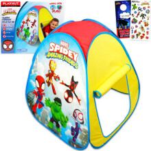 Spidey and Friends pop-up telt til b?rn - bundt med Marvel legetelt til drenge og piger plus klisterm?rker Mere | Spidey and His Amazing Friends