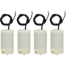 4pcs/set Mini Micro Submersible Water Pump 3v -5v 1.2-1.6l / Min 0.3-0.8 Meters, for Aquarium Fountain Fish Tank Shibaod
