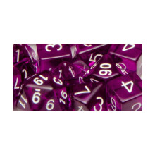 Dados R4I con Arch'd4: Translúcidos - Púrpura Oscuro con Blanco (15)