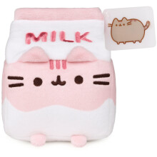 GUND Pusheen Juguete de Peluche de Leche de Fresa para Mayores de 8 Años, Rosa/Blanco, 6"