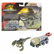 Hot Wheels Jurassic World Rebirth Dinosaur Collection Veicolo e Figura (Giganotosaurus Loader)