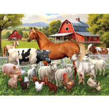 Ceaco - Tom Wood - Farm Animal Friends - Puzzle di grandi dimensioni da 300 pezzi