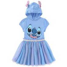 Disney Lilo & Stitch Filles Cosplay Robe  capuche avec oreilles en tulle pour grands enfants
