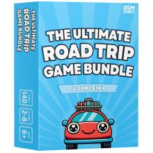 ASM GAMES Il pacchetto di giochi per viaggi su strada definitivo, un gioco di auto 4 in 1 per bambini e adulti pieno di attivit? di viaggio e att