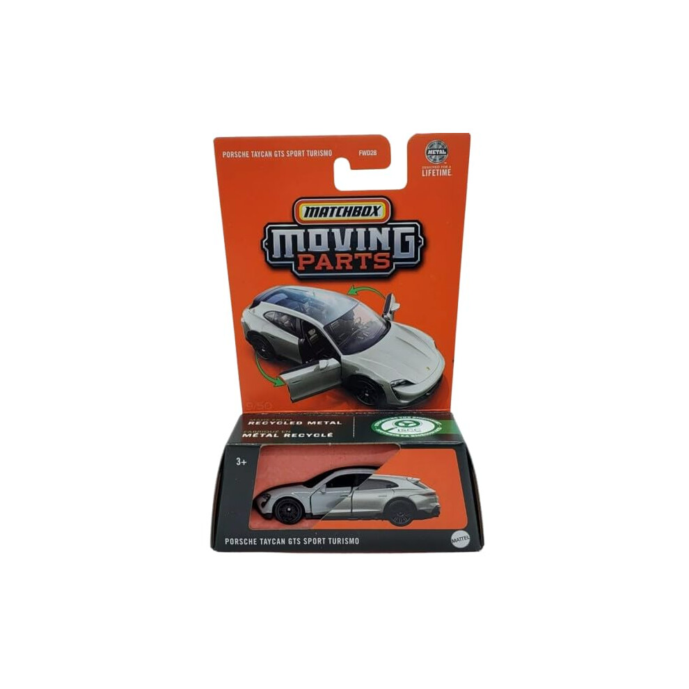 Mattel Matchbox Moving Parts Porsche Taycan Gts Sport Turismo 1:64 Scale Die Cast Car Silver