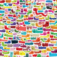 Ceaco - Gatti Colorati - Puzzle da 100 pezzi