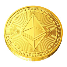 Naturiway 1 Stuks 24K Vergulde Ethereum Herdenkingsmunt 3mm ETH Collectible met Beschermhoes Niet beoordeeld Niet beoordeeld door de verkoper