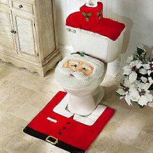 (2) New Cute Christmas Toilet Seat Covers Creative Santa Claus Bathroom Mat Xmas Supplies For Home New Year Navidad Gift Decor 2024