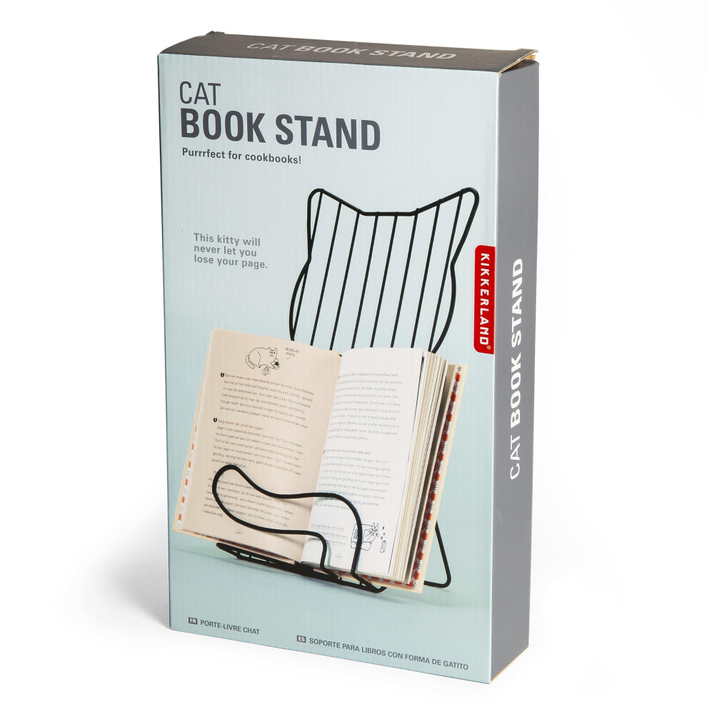 Kikkerland Cat Cookbook Stan Metal Recipe Book Holder For Kitchen Counter Cookbook Holder Decorative Holder Stand For Books 612615117846