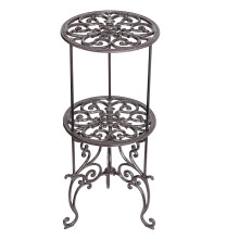 Sungmor Support pour plantes en pot en fonte robuste de 26 pouces 2 niveaux en mtal pour pots de fleurs dcoratifs de style vintage et rustiqu