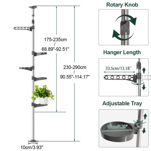 Hershii 5-Layer Indoor Plant Stand Telescopic Adjustable Corner Display Rack 1