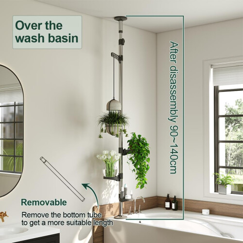 Hershii 5-Layer Indoor Plant Stand Telescopic Adjustable Corner Display Rack 2