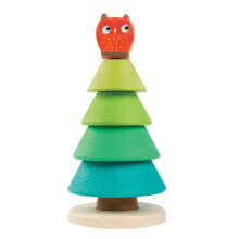 Tender Leaf Toys - Stapelbare Sparrenboom - Houten Boom Top Sorter en Stapelaar - Educatief Speelgoed 18m+