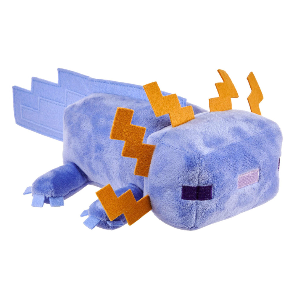 Mattel Minecraft Plush Toy Collectible Blue Axolotl Soft Doll Inspired By Video Game Character 8-Inch