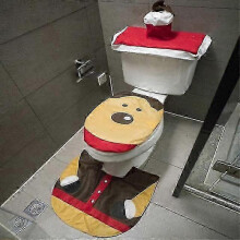 (1) New Cute Christmas Toilet Seat Covers Creative Santa Claus Bathroom Mat Xmas Supplies For Home New Year Navidad Gift Decor 2024